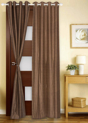 71% OFF on Dreams Polyester Brown Solid Eyelet Curtain
