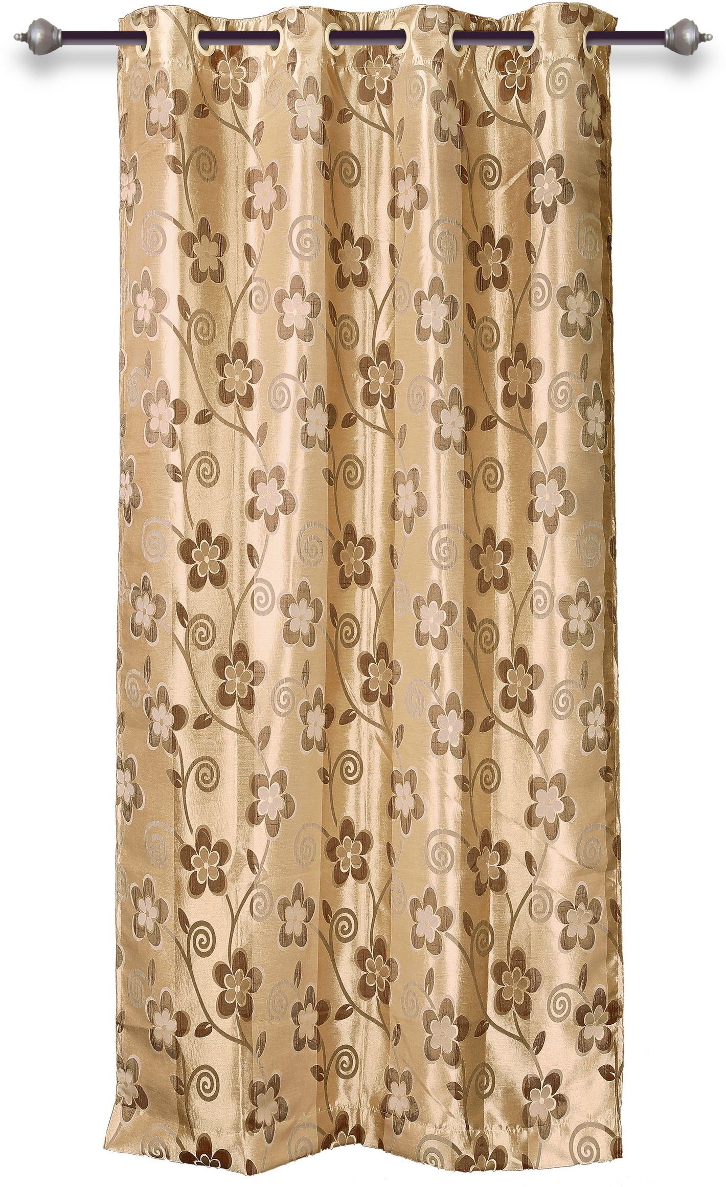 22% OFF on Mahamantra Polyester Brown Damask Eyelet Curtain
