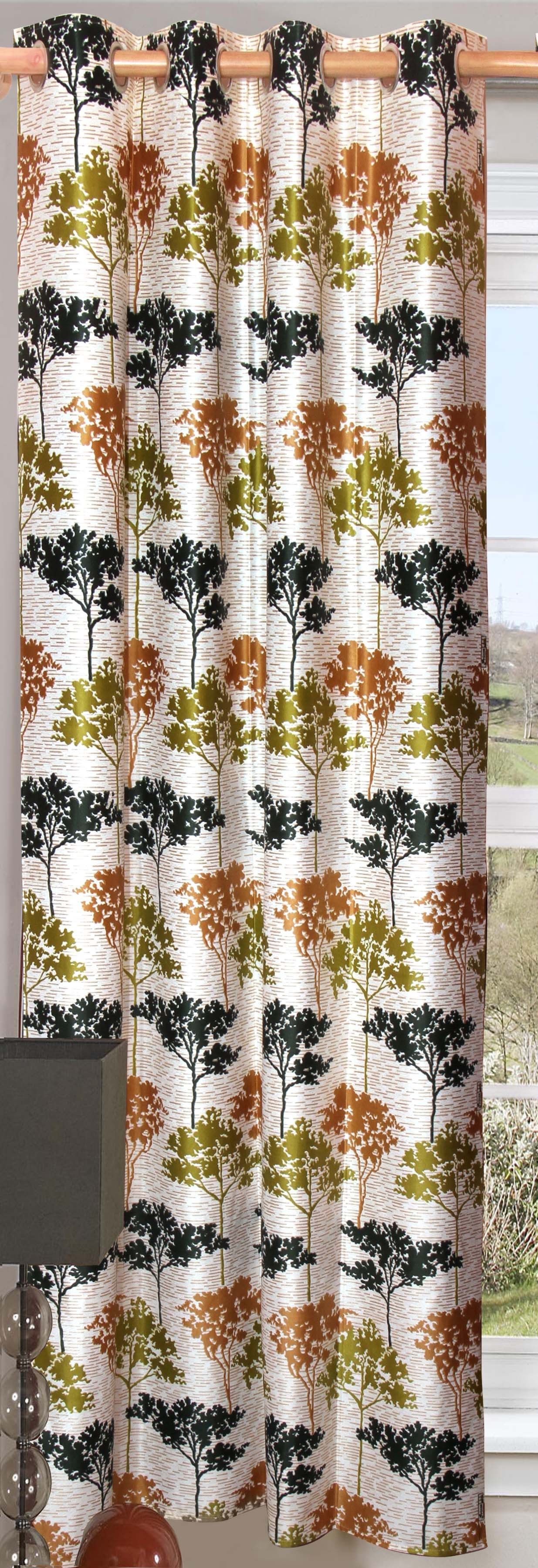 50% OFF on Vrinda Polyester Green Printed Tab Top Curtain