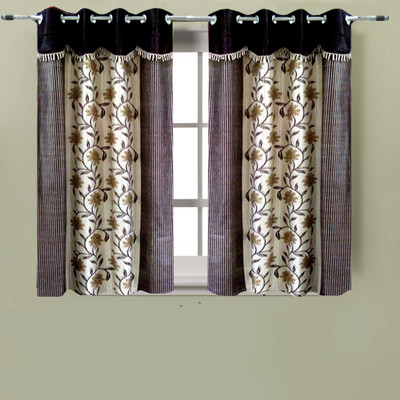 66% OFF on Homefab India Polyester Brown Damask Eyelet Curtain