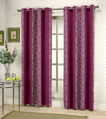 46% OFF on Kings Polycotton Purple Floral Eyelet Curtain