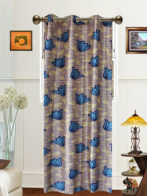 43% OFF on Dekor World Polyester Blue Printed Eyelet Curtain