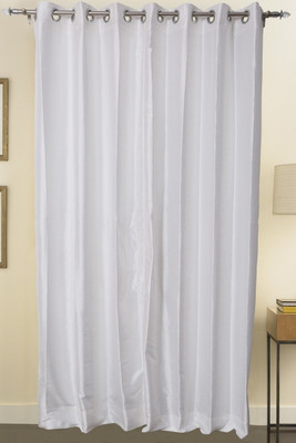 ZappyCart Polyester White Solid Eyelet Curtain ZappyCart Polyester White Solid Eyelet Curtain