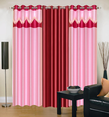 56% OFF on IWS Polyester Multicolor Damask Eyelet Curtain