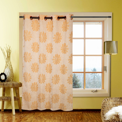 40% OFF on Kings Polycotton White Self Design Eyelet Curtain