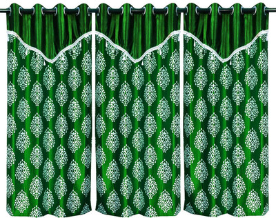 70% OFF on Zikrak Exim Polyester Green Geometric Eyelet Curtain