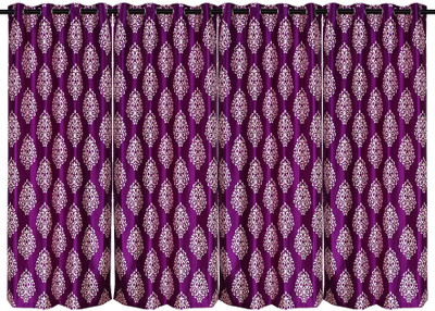 75% OFF on Zikrak Exim Polyester Purple Damask Eyelet Curtain