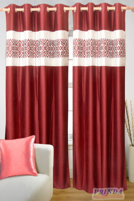 50% OFF on Vrinda Polyester Red Striped Eyelet Curtain 50% OFF on Vrinda Polyester Red Striped Eyelet Curtain