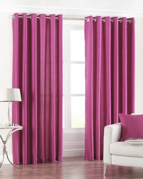 33% OFF on Pindia Polyester Pink Solid Eyelet Curtain
