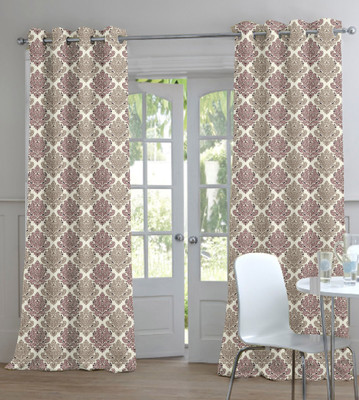 54% OFF on TT Polyester Brown Self Design Eyelet Curtain