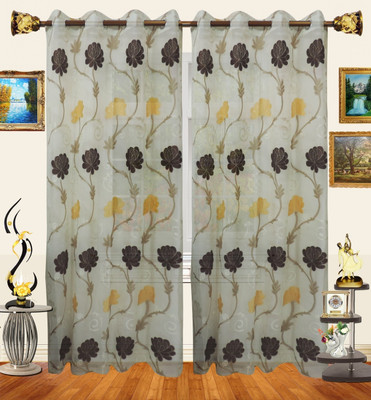 55% OFF on Decor Bazaar Net Multicolor Floral Eyelet Curtain 55% OFF on Decor Bazaar Net Multicolor Floral Eyelet Curtain