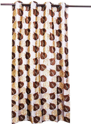 75% OFF on Zikrak Exim Polyester Brown Floral Eyelet Curtain