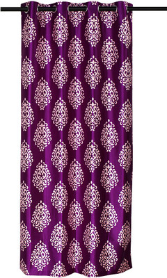 75% OFF on Zikrak Exim Polyester Purple Damask Eyelet Curtain