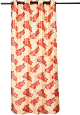 75% OFF on Zikrak Exim Polyester Orange Floral Eyelet Curtain