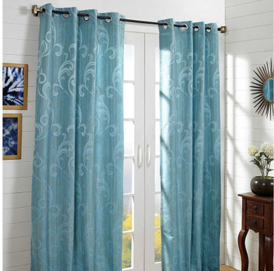 26% OFF on At Home Polycotton Multicolor Floral Eyelet Curtain