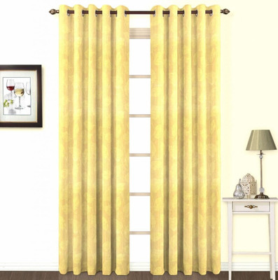 Skipper Polyester, Viscose Gold Geometric Eyelet Curtain