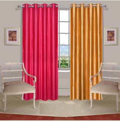 48% OFF on ExpressionsHome Polyester Pink, Gold Solid Eyelet Curtain 48% OFF on ExpressionsHome Polyester Pink, Gold Solid Eyelet Curtain