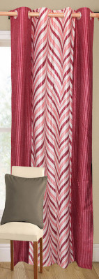 50% OFF on Vrinda Polyester Red Printed Eyelet Curtain
