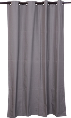 16% OFF on VHome Cotton Grey Solid Eyelet Curtain