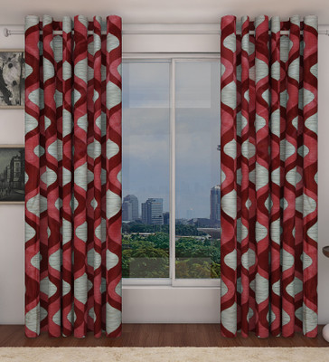 55% OFF on Home Candy Polyester Multicolor Solid Eyelet Curtain