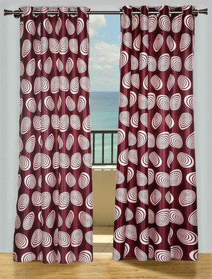 54% OFF on Homeoculture Polycotton Multicolor Floral Eyelet Curtain