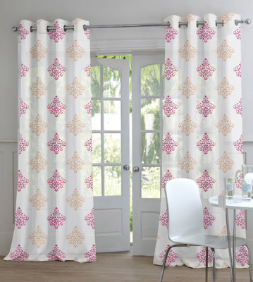 72% OFF on TT Polyester Pink Damask Eyelet Curtain 72% OFF on TT Polyester Pink Damask Eyelet Curtain