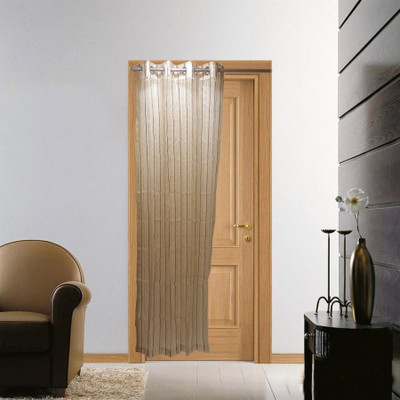 47% OFF on Furnishing Centre Polyester Light Maroon Striped Eyelet Curtain