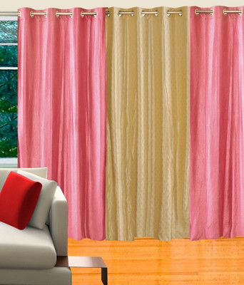 65% OFF on Decor Vatika Polycotton Pink, Beige Striped Eyelet Curtain 65% OFF on Decor Vatika Polycotton Pink, Beige Striped Eyelet Curtain