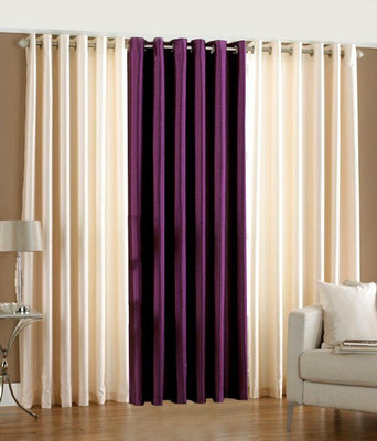 66% OFF on HomeZaara Polyester Purple, Beige Solid Eyelet Curtain 66% OFF on HomeZaara Polyester Purple, Beige Solid Eyelet Curtain