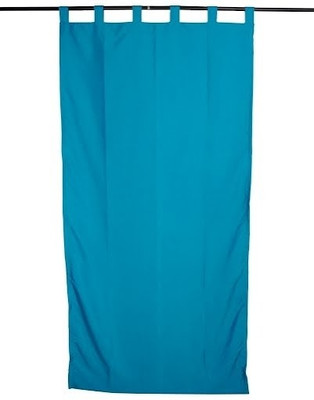 BlindsNcurtains Polyester Blue Floral Eyelet Curtain