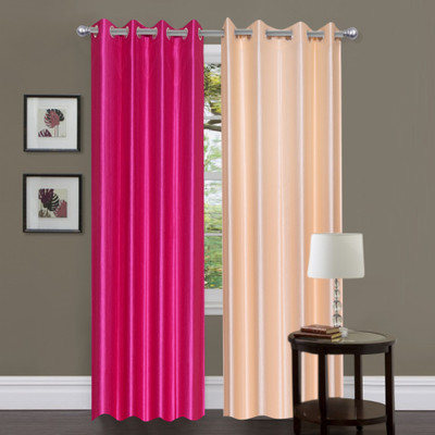 20% OFF on Handloomhub Polyester Multi Color Solid Tab Top Curtain