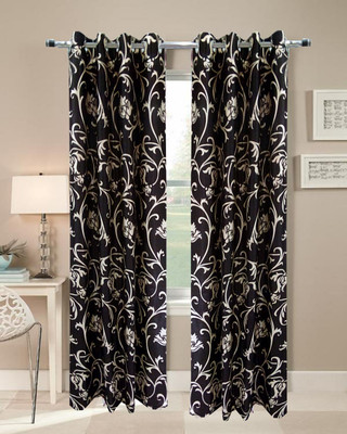 64% OFF on Homefab India Polyester Brown Self Design Eyelet Curtain