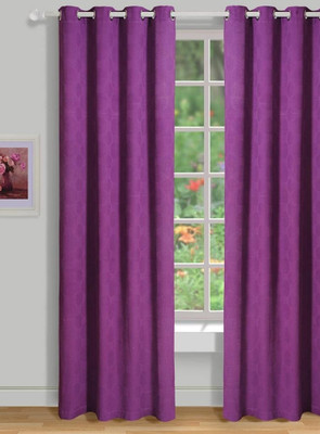 40% OFF on House This Cotton Purple Solid Tab Top Curtain