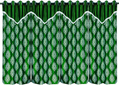 71% OFF on Zikrak Exim Polyester Green Geometric Eyelet Curtain