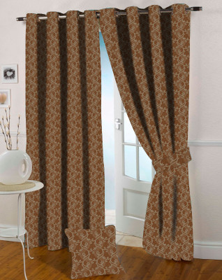 46% OFF on Presto Polycotton Gold Floral Eyelet Curtain