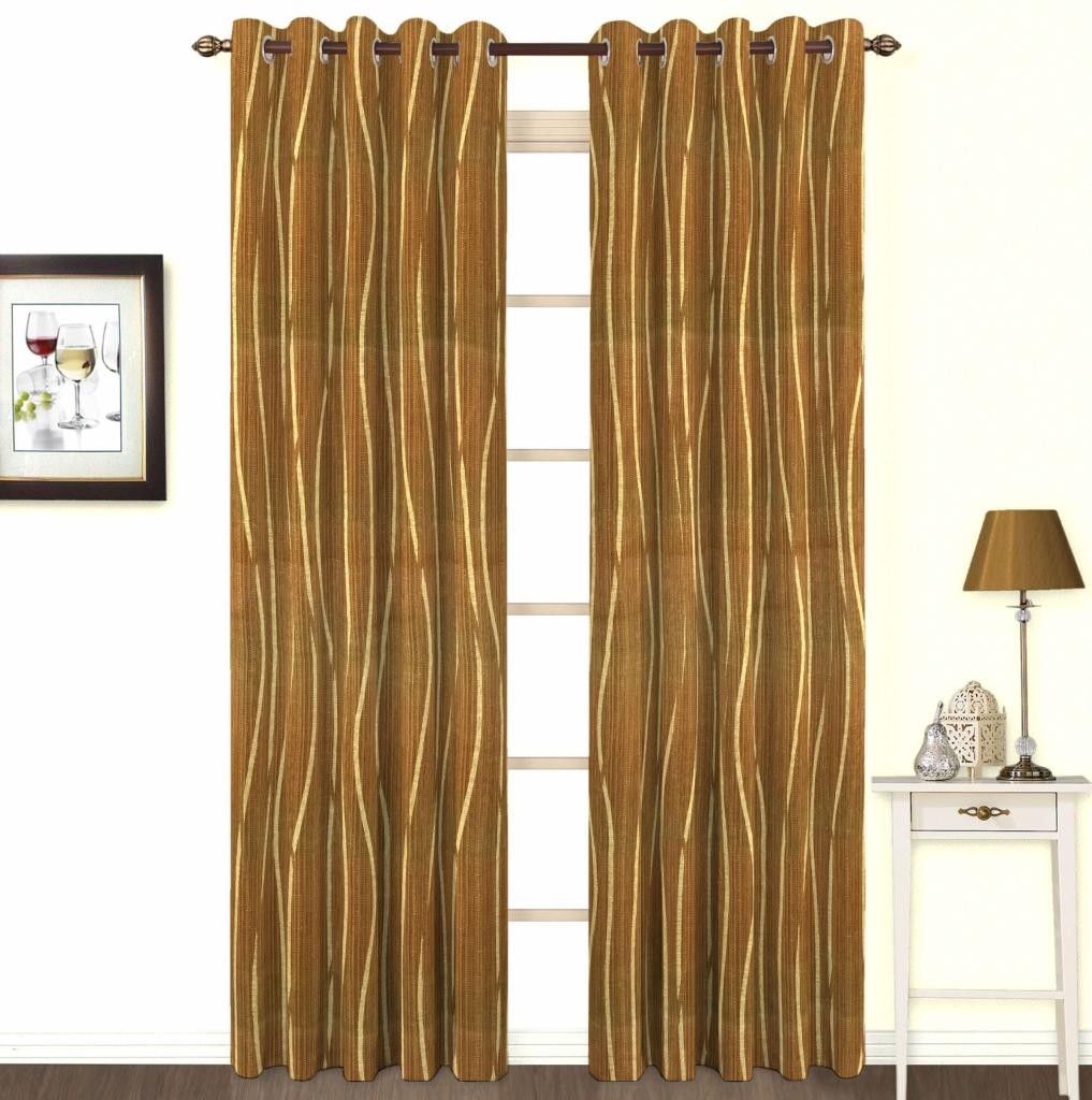 10% OFF on Skipper Polyester, Viscose, Blends Brown Abstract Concealed Tab Top Curtain
