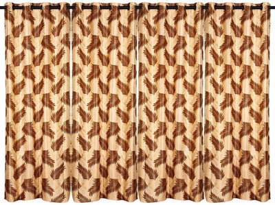78% OFF on Zikrak Exim Polyester Brown Geometric Eyelet Curtain