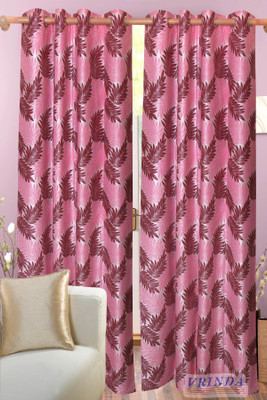 40% OFF on Vrinda Polycotton Multicolor Striped Eyelet Curtain