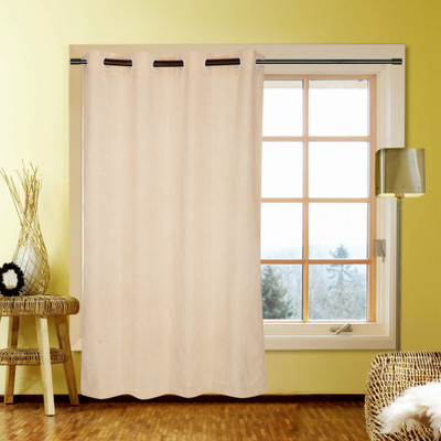 41% OFF on Kings Polycotton Cream Printed Eyelet Curtain