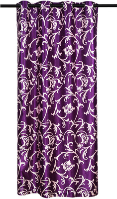 76% OFF on Zikrak Exim Polyester Purple Damask Eyelet Curtain