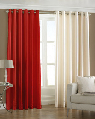 33% OFF on Pindia Polyester Red, Beige Solid Eyelet Curtain 33% OFF on Pindia Polyester Red, Beige Solid Eyelet Curtain