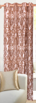 50% OFF on Vrinda Polyester Brown Printed Tab Top Curtain