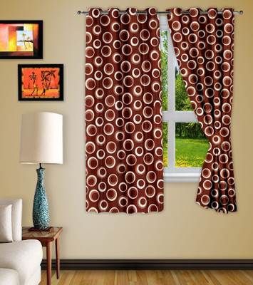 21% OFF on Story @ Home Polyester Brown Printed Eyelet Curtain