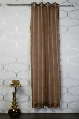 6% OFF on Atria Polyester Red, Yellow Solid Eyelet Curtain