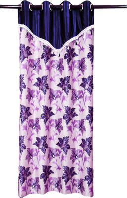 78% OFF on Zikrak Exim Polyester Blue Floral Eyelet Curtain