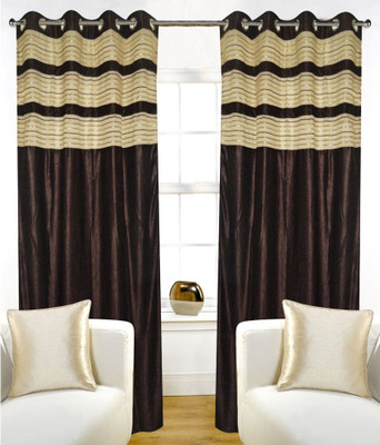 61% OFF on K-Star Polyester Brown Printed Eyelet Curtain