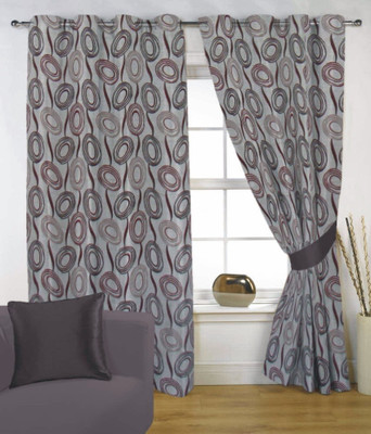 66% OFF on Fabutex Polyester Multicolor Floral Eyelet Curtain