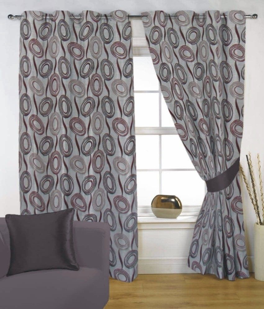 61% OFF on Fabutex Polyester Multicolor Abstract Eyelet Curtain