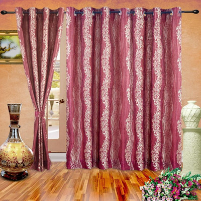 50% OFF on Cortina Polyester Pink Floral Eyelet Curtain 50% OFF on Cortina Polyester Pink Floral Eyelet Curtain