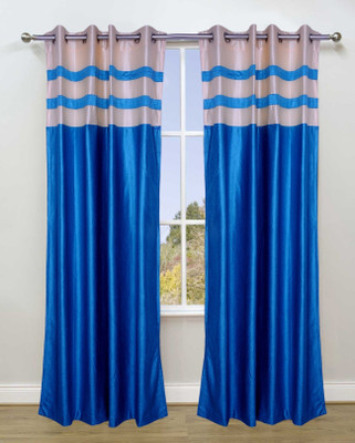 35% OFF on Fresh From Loom Polycotton Aqua Solid Tab Top Curtain
